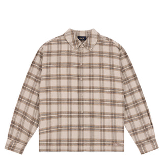 Dime Plaid Flannel Shirt with custom buttons and wavy back yoke