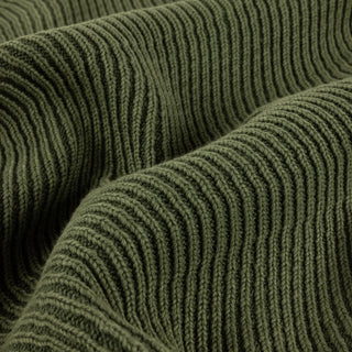 Pine green Dime wave knit sweater with textured wave pattern.