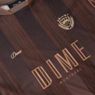 Bronze Dime team jersey with woodgrain pattern, gradient striping, and raglan sleeve athletic silhouette.
