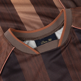 Bronze Dime team jersey with woodgrain pattern, gradient striping, and raglan sleeve athletic silhouette.

