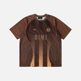 Bronze Dime team jersey with woodgrain pattern, gradient striping, and raglan sleeve athletic silhouette.
