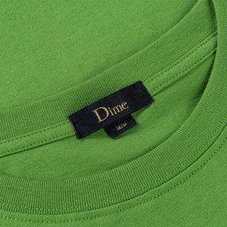 Kelly Green Dime Classic Tee with a small embroidered logo, made from 100% pre-shrunk 6.5oz cotton, imported.