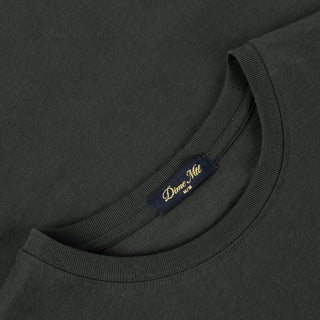 Front view of Dime Classic Logo Tee in Pirate Black with a small white embroidered Dime logo on the left chest