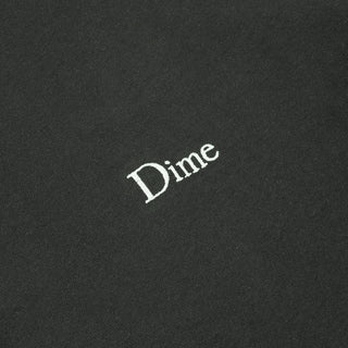Front view of Dime Classic Logo Tee in Pirate Black with a small white embroidered Dime logo on the left chest