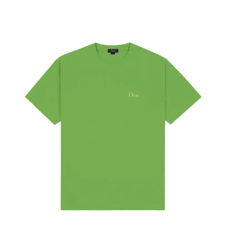 Kelly Green Dime Classic Tee with a small embroidered logo, made from 100% pre-shrunk 6.5oz cotton, imported.