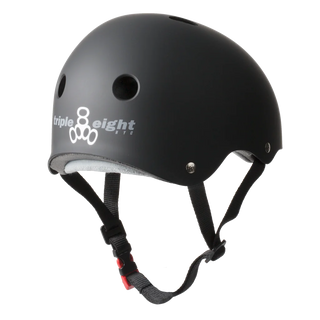 Triple 8 Certified Sweatsaver Helmet, black rubber, offering plush comfort and dual-certified protection.