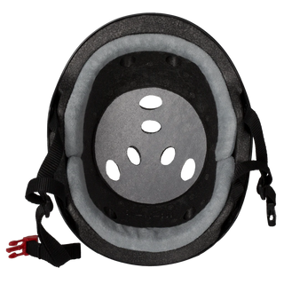 Triple 8 Certified Sweatsaver Helmet, black rubber, offering plush comfort and dual-certified protection.