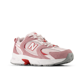 New Balance 530 sneakers in Rosewood and Pink Salt colorway with retro styling and ABZORB cushioning