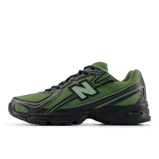 New Balance 740 sneakers in Utility Green and Black colorway with retro Y2K styling and ABZORB cushioning