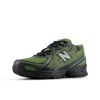 New Balance 740 sneakers in Utility Green and Black colorway with retro Y2K styling and ABZORB cushioning