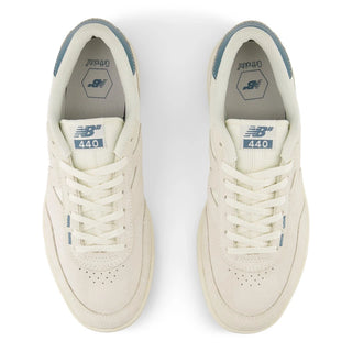 New Balance Numeric 440 V2 skate shoes in Sea Salt/Salt Water, reinforced suede synthetic and mesh upper with ABZORB midsole, NDurance rubber outsole, and durable rubber cupsole