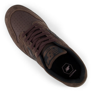 New Balance Numeric 480 skate shoes in Chocolate/Chocolate colorway with heritage hoops styling and FuelCell cushioning