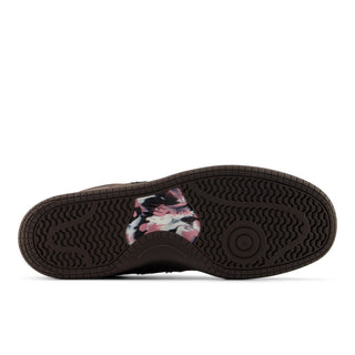 New Balance Numeric 480 skate shoes in Chocolate/Chocolate colorway with heritage hoops styling and FuelCell cushioning