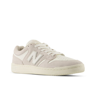 New Balance Numeric 480 skate shoes in Vanilla/Vanilla colorway with heritage hoops styling and FuelCell cushioning