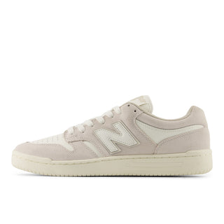 New Balance Numeric 480 skate shoes in Vanilla/Vanilla colorway with heritage hoops styling and FuelCell cushioning