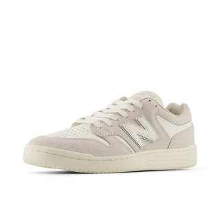 New Balance Numeric 480 skate shoes in Vanilla/Vanilla colorway with heritage hoops styling and FuelCell cushioning