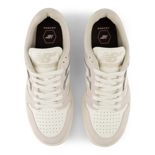 New Balance Numeric 480 skate shoes in Vanilla/Vanilla colorway with heritage hoops styling and FuelCell cushioning