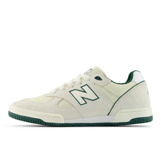 New Balance Numeric Tom Knox 600 skate shoes in White and Green colorway adapted from '90s indoor football design