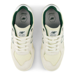 New Balance Numeric Tom Knox 600 skate shoes in White and Green colorway adapted from '90s indoor football design