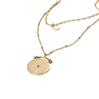 ALCO Limitless necklace in 18K gold-plated stainless steel with 2-in-1 design, 14 and 18 inch chains.