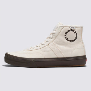 Vans Quasi Crockett High Decon Shoe in white, with Quasi artwork, WAFFLECUP outsole, and POPCUSH footbed.