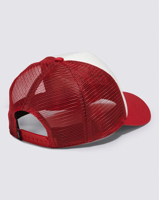 Vans Winding Road Trucker Hat in True Red with unique graphic, available at Drift House.