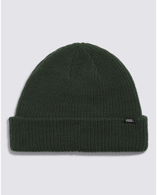 Vans Core Basic Beanie in Deep Forest with ribbed cuff and woven Vans label.