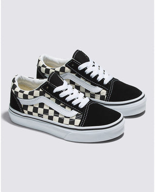 Vans Kids Old Skool Primary Check Shoe Black White Drift House