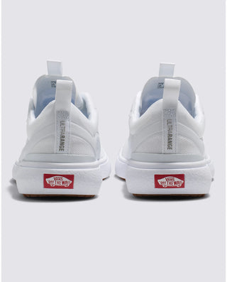 Vans UltraRange EXO Shoe in True White, with breathable design, UltraCush Lite midsole, and all-terrain reverse waffle outsoles.