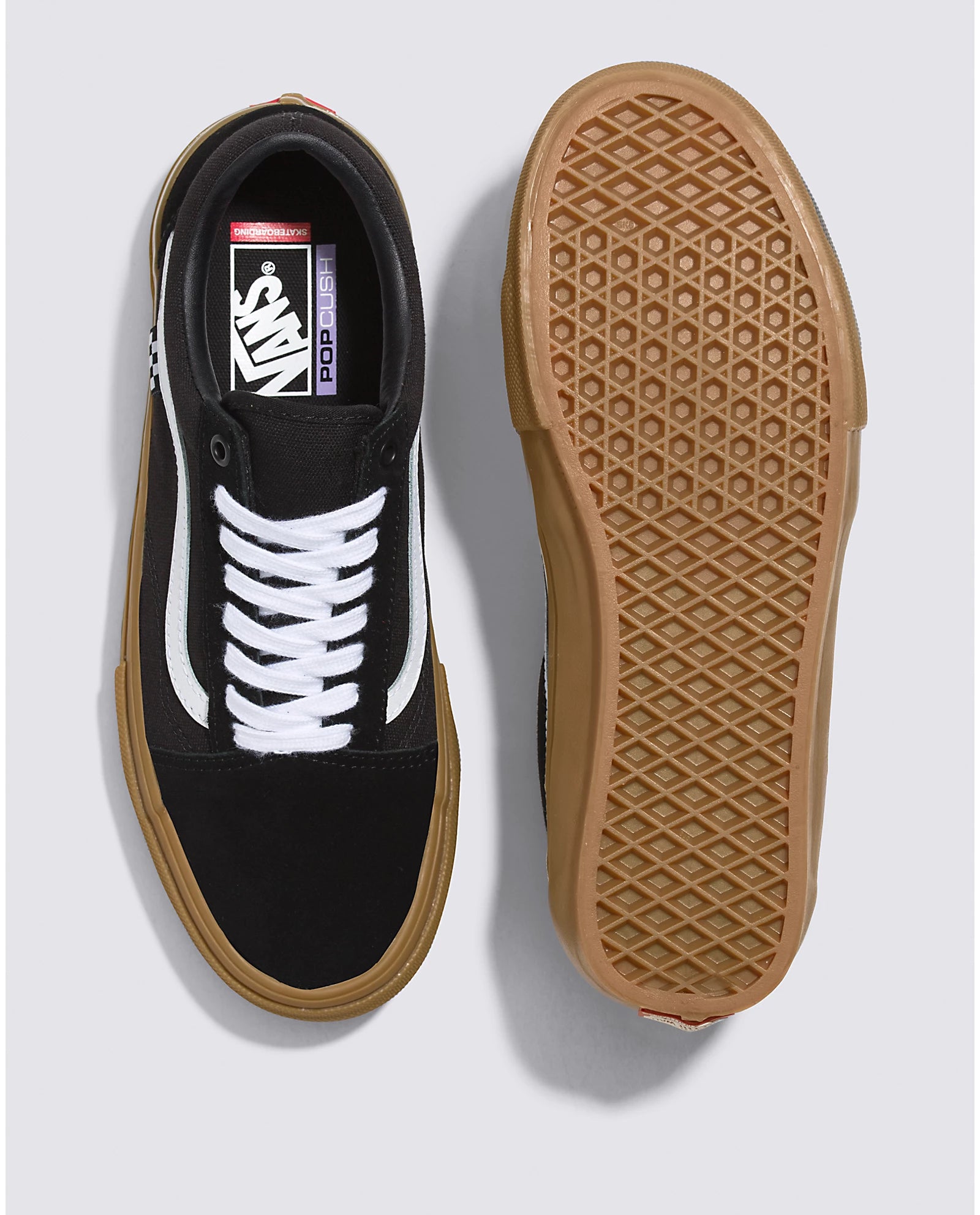 Vans old skool black top gum