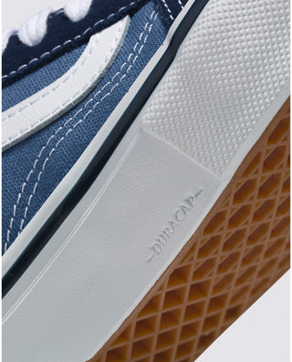 Vans Skate Old Skool Navy/White shoe with durable design and SickStick™ grip.