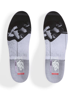 Vans Atiba Jefferson Skate Chukka in Black/Black — limited-edition United Through Skateboarding collab with archival John Cardiel insole print, Haze graffiti logos, PopCush™ footbeds, and SickStick™ gum rubber outsole