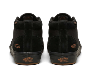 Vans Atiba Jefferson Skate Chukka in Black/Black — limited-edition United Through Skateboarding collab with archival John Cardiel insole print, Haze graffiti logos, PopCush™ footbeds, and SickStick™ gum rubber outsole