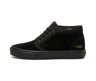 Vans Atiba Jefferson Skate Chukka in Black/Black — limited-edition United Through Skateboarding collab with archival John Cardiel insole print, Haze graffiti logos, PopCush™ footbeds, and SickStick™ gum rubber outsole