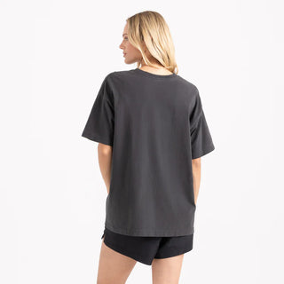 Roark Tomas Wildflower oversized black tee with distressed vintage-inspired graphic.