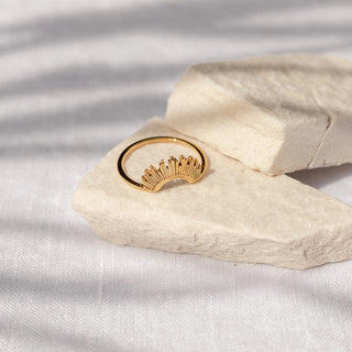 A dazzling 18K gold-plated "Texas Sun" ring, perfect for adding a touch of warmth and elegance to any outfit.