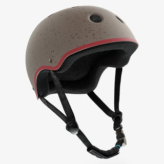 YEPA T-Shell Plus Helmet in Stone Speckled colorway with hand-flicked paint spatter and dark red accent stripe
