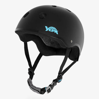 YEPA T-Shell Pro Helmet in Matte Black Teal colorway with gloss black pinstripe and TH logo