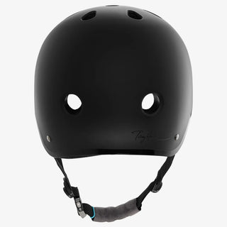 YEPA T-Shell Pro Helmet in Matte Black Teal colorway with gloss black pinstripe and TH logo