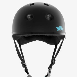 YEPA T-Shell Pro Helmet in Matte Black Teal colorway with gloss black pinstripe and TH logo