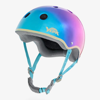 YEPA T-Shell Pro Helmet in Metallic Lake Sunset colorway with twilight color fade and arctic white accent stripe