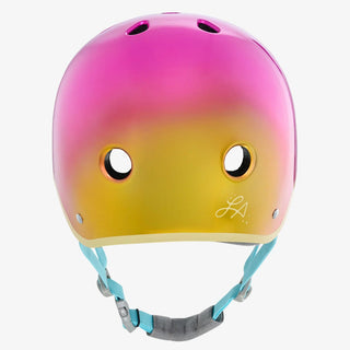 YEPA T-Shell Pro Helmet in Metallic Lake Sunset colorway with twilight color fade and arctic white accent stripe