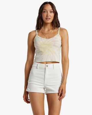 Billabong Free Fall Corduroy Shorts in Salt Crystal- High-waisted fit, zip fly closure, back patch pockets.