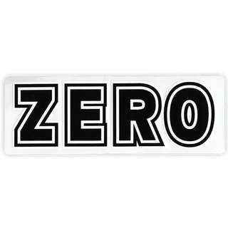 Zero Skateboards Clear Bold Sticker, 2"x 6" size.