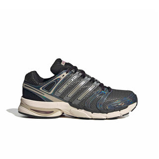 adidas Originals Adistar Control 5 in Core Black, Khaki Three, and Semi Lucid Fuchsia with a two-tone mesh upper and metallic overlays