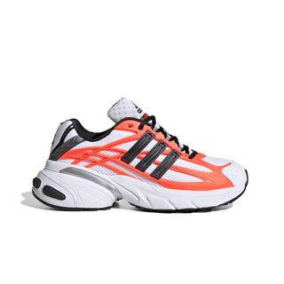 adidas Originals Adistar XLG 2.0 Shoes in Cloud White/Core Black/Solar Orange — RPU molded cage upper, mesh base with reflective details, ADIPRENE heel cushioning, and rubber outsole inspired by adidas heritage models from the 00s