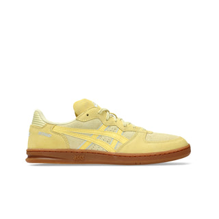 ASICS SKYHAND OG sneakers in wheat yellow and sunlight colorway with retro handball-inspired design, premium suede and mesh upper, and classic ASICS styling