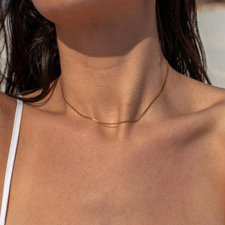 ALCO Halo necklace in 18K gold-plated 316L stainless steel with 15 inch chain and 2 inch extender.