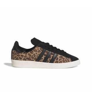 Adidas Campus ADV skate shoe in Cardboard, Core Black, and Cloud White — low-profile suede upper with cupsole construction and reinforced ollie zone.