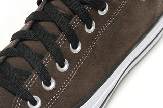 Converse CONS Chuck Taylor All Star Pro skate shoes in Walnut, durable suede upper with CX foam cushioning, elastic tongue bands, CONS traction rubber outsole, and classic Chucks aesthetic